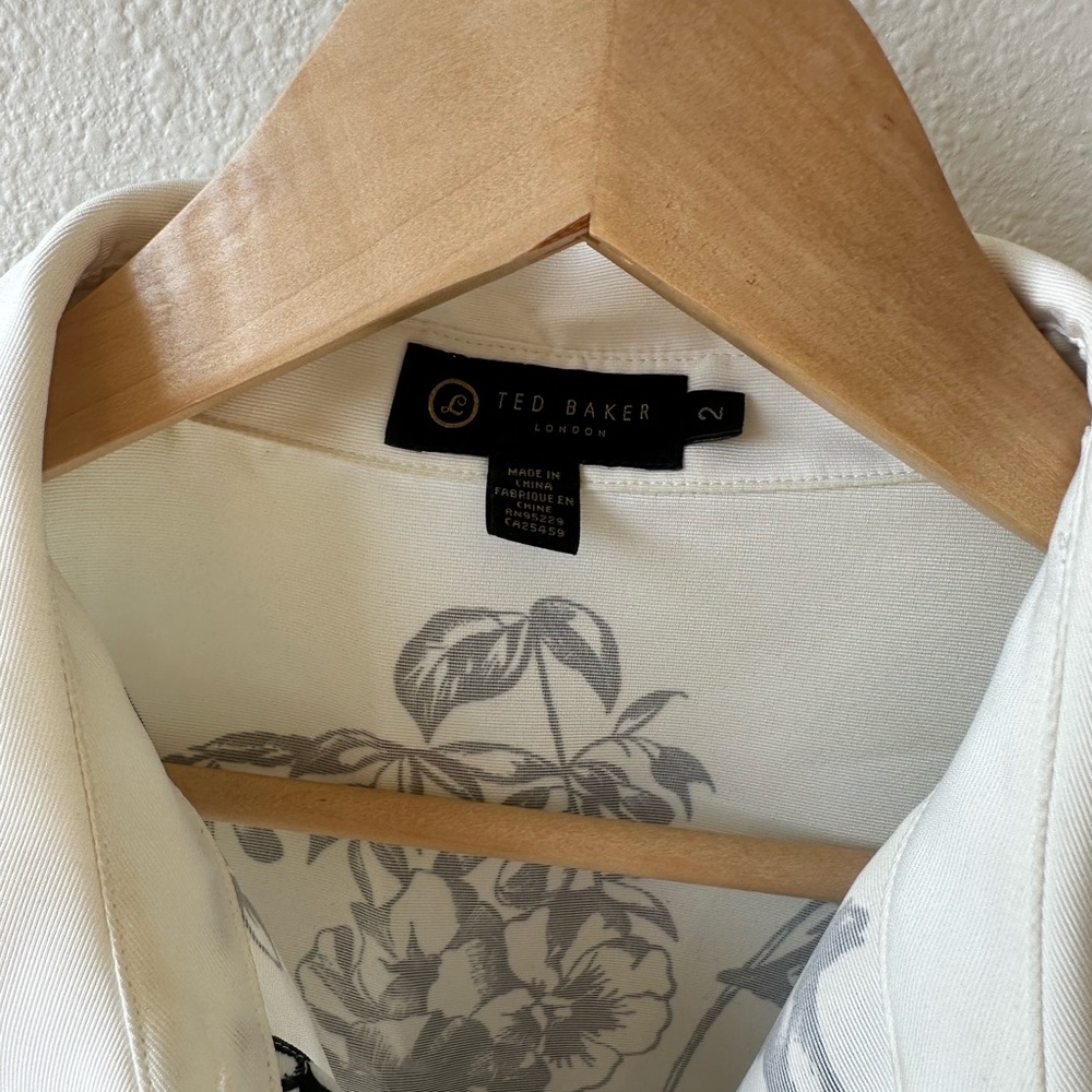 Ted Baker Black and White Floral Mini Dress - Picture 2 of 3